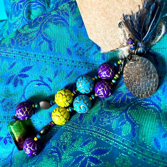 Mardi Gras Party Gras Handmade Tassle Bracelet by McGlamorous - Picture 9 of 12